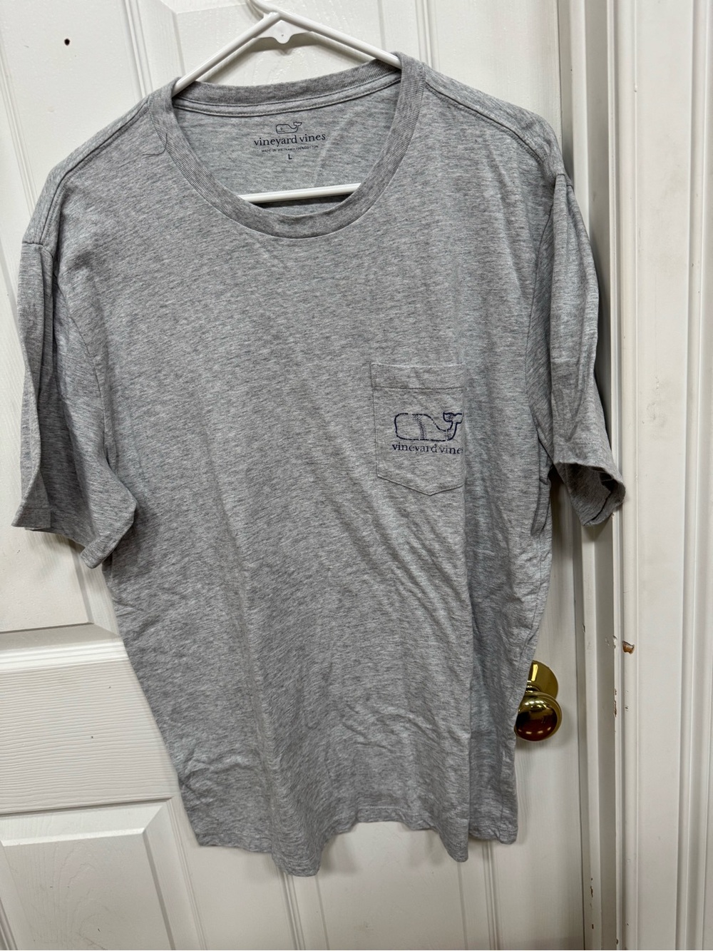 Vineyard Vines Light Gray Short Sleeve Pocket Tee